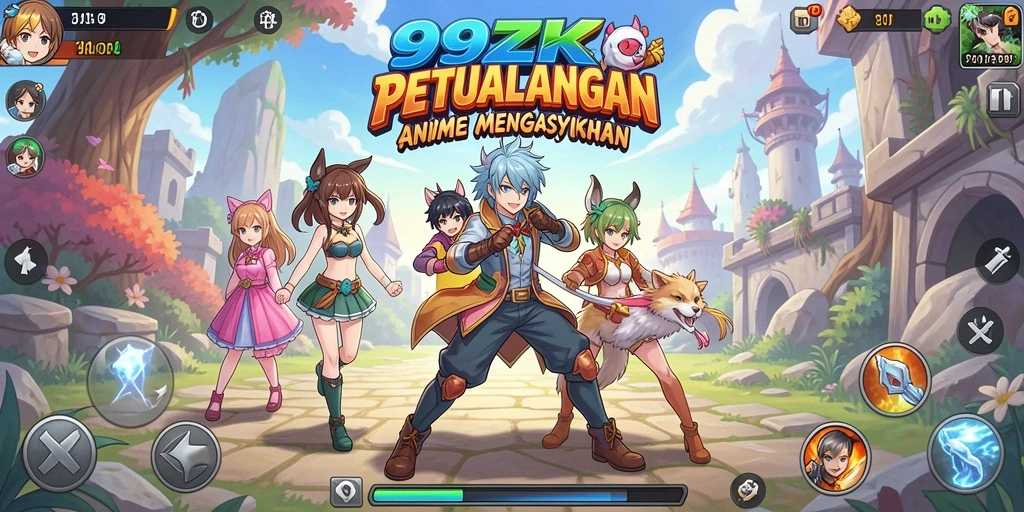 Screenshot gameplay 99ZK menampilkan aksi seru di dunia anime.