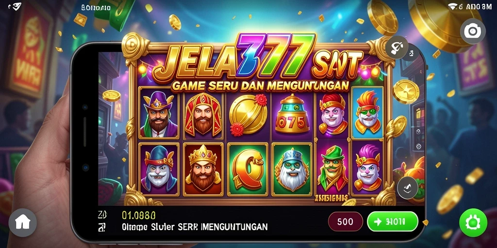 Tampilan gameplay seru JELAS777 yang penuh warna dan fitur menarik.