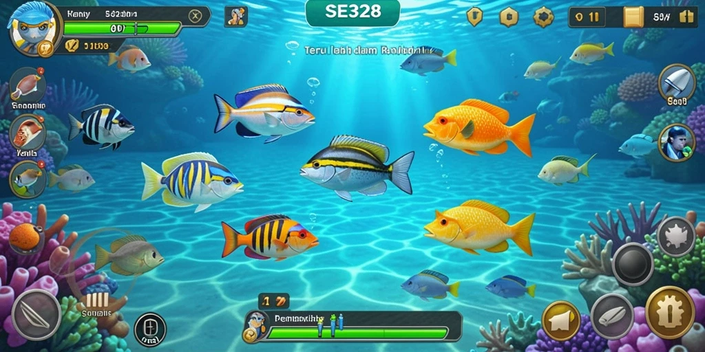 Gameplay seru dengan berbagai ikan untuk ditangkap.