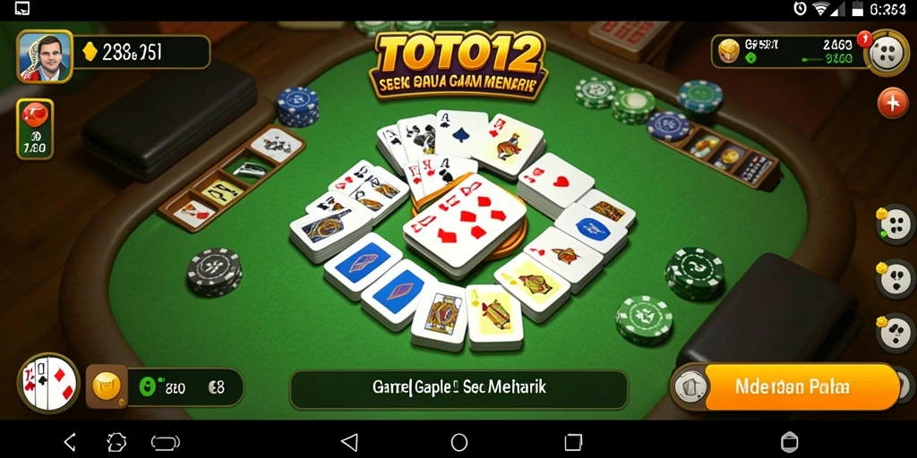 Tampilan gameplay TOTO12 yang mengasyikkan dalam bermain Gaple.