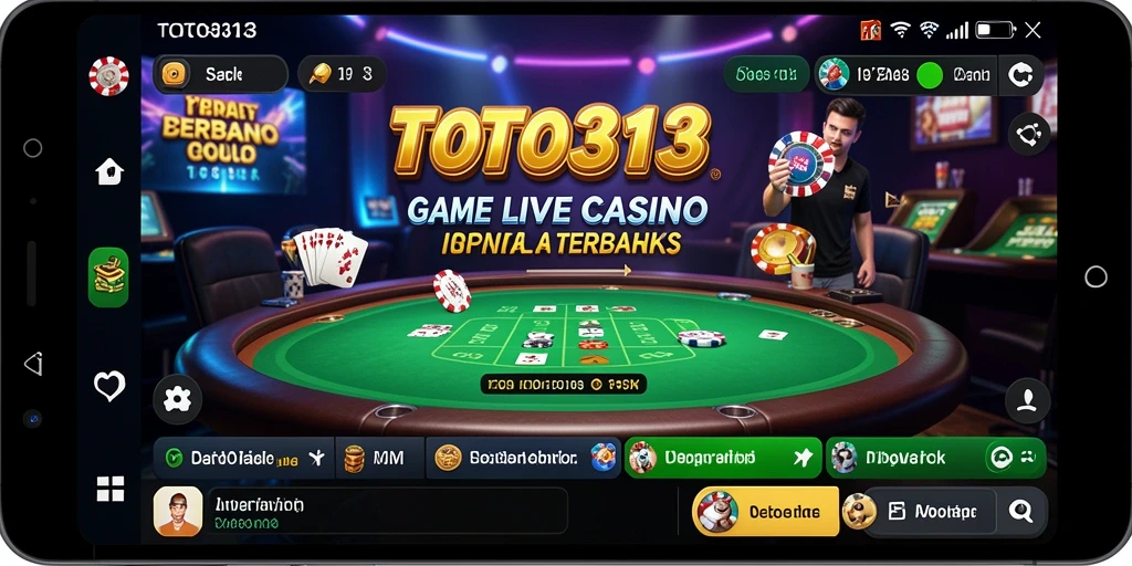 Tampilan utama gameplay TOTO313 yang menegangkan dan interaktif dengan dealer langsung.