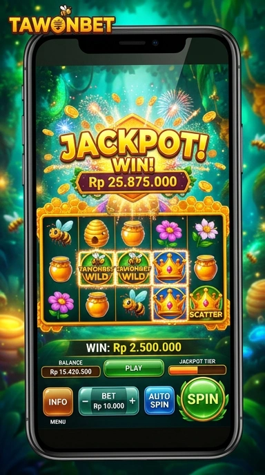 Tampilan antarmuka pengguna Tawonbet yang modern dan intuitif.